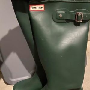Green tall hunter boots
